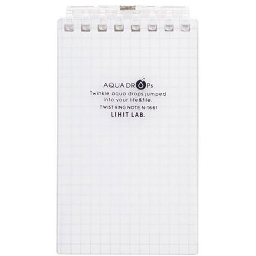 AQUA DROPs ﾂｲｽﾄﾉｰﾄ(ﾒﾓｻｲｽﾞ) 8穴 5mm方眼罫 ﾘｰﾌ40枚付属 乳白 1冊