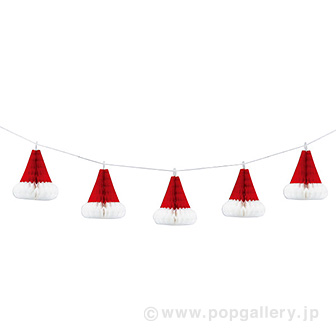 ハニカムサンタハットガーランド画像