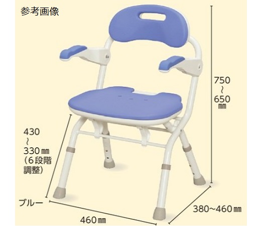 折りたたみシャワーベンチ （FSフィット） グリーン 536-058 光沢のあるグリーンの折りたたみ型ベンチが横から見える状態