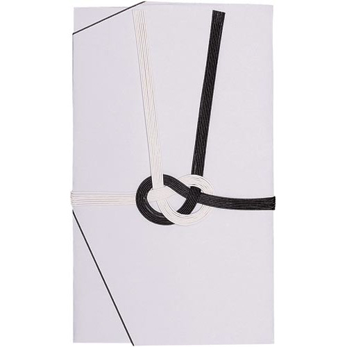 香典袋　大阪折黒白７本　文字なし　５枚入画像