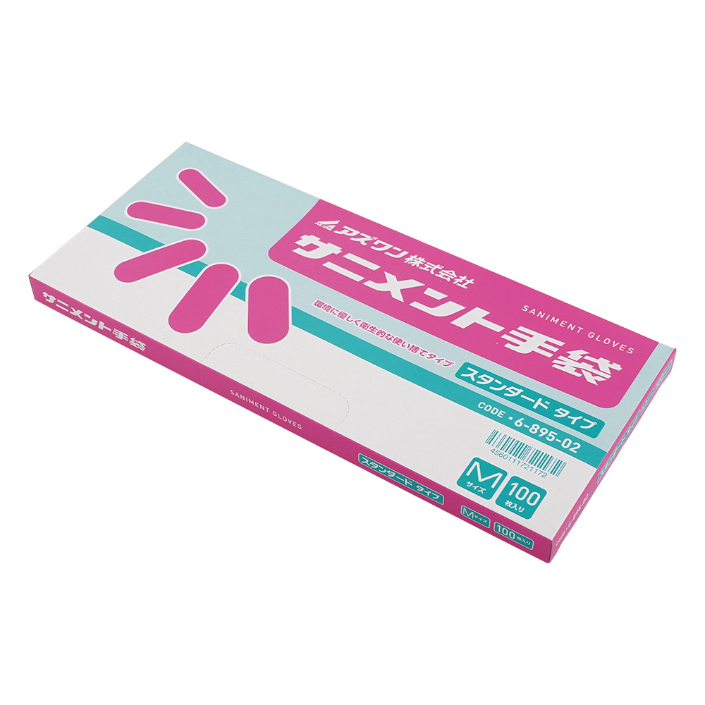 サニメント手袋（PE厚手タイプ） M 100枚入 | ASO-6-895-02 | アズワン