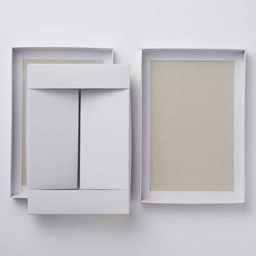 3足組の靴下の梱包・包装に！中枠付きのギフトボックス（白）