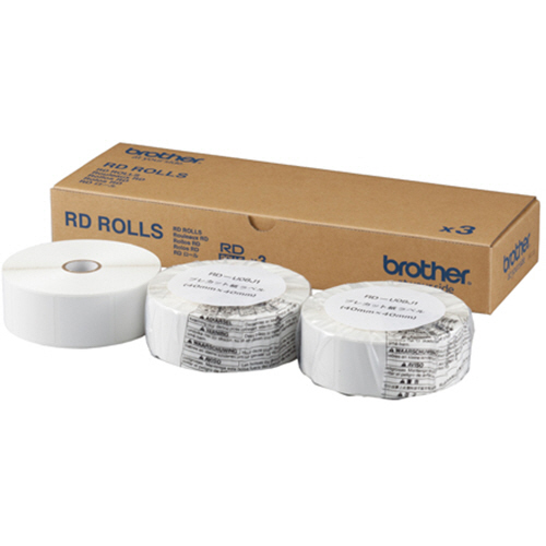 RDﾛｰﾙ ﾌﾟﾚｶｯﾄ紙ﾗﾍﾞﾙ ﾗﾍﾞﾙｻｲｽﾞ40×40mm 1643枚/ﾛｰﾙ 1箱(3ﾛｰﾙ)画像