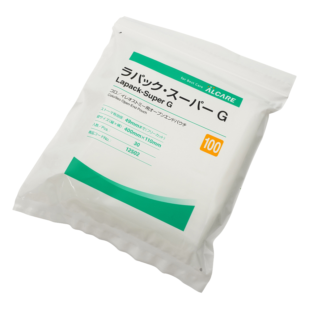 ラパック・スーパーG （コロ/イレオストミー用オープンエンドパウチ） 400×110mm 1箱（30枚入）