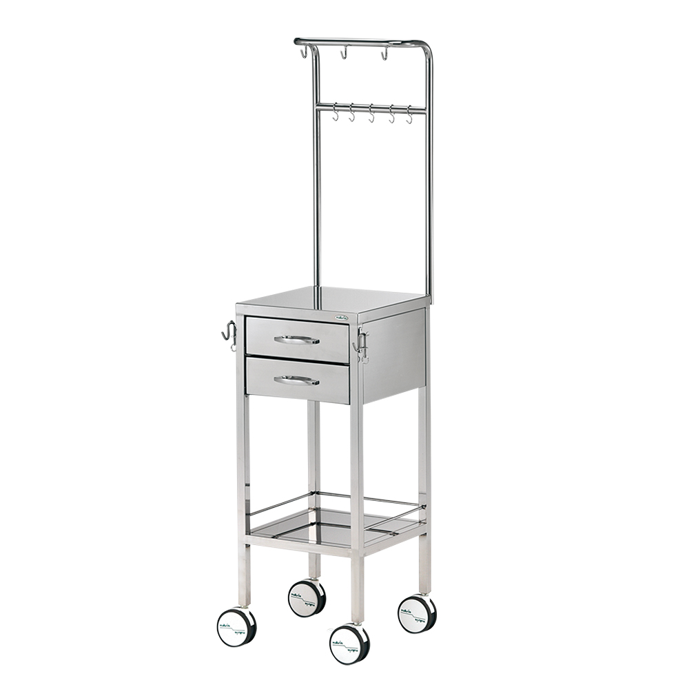 小型点滴処置車（ステンレス引出し） 引出2段画像