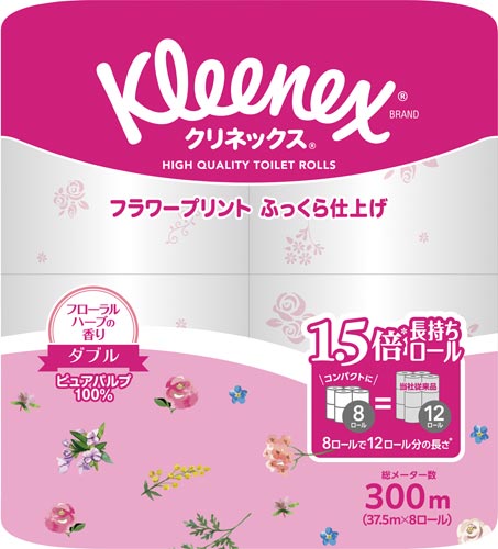 クリネックスプリント８ロールフローラルハーブ×８画像