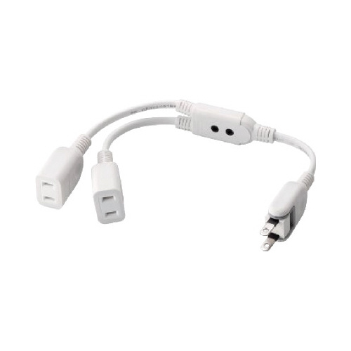 ＡＣアダプタを２個繋げるケーブル　０．２ｍホワイト画像