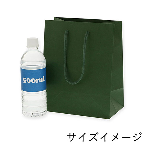 無地で使いやすい！グリーンで持ち手紐付きの小型ギフトバッグ