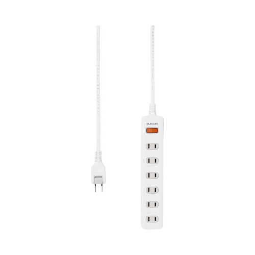 ＯＡタップ　２Ｐ　６個口２．５ｍ　雷　一括スイッチ画像