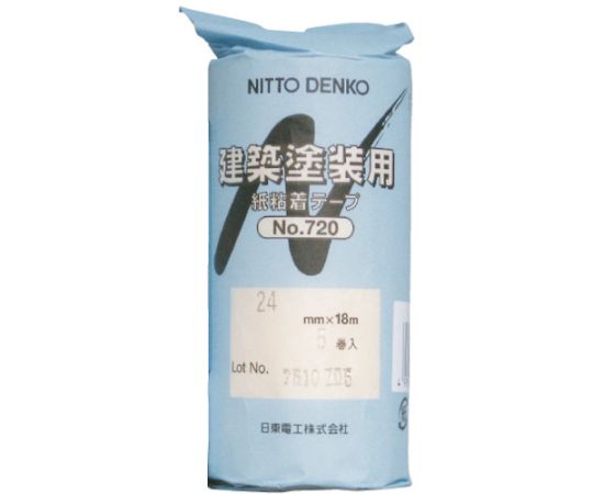 マスキングテープ　No.720　30mm×18m　1本4巻入り 色とりどりのマスキングテープが4本並んでいる状態