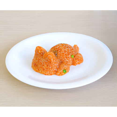 ごはん型　ごはん　de　ニャン 白くふっくらしたごはん型の形状が目を引く、柔らかい質感の表現。