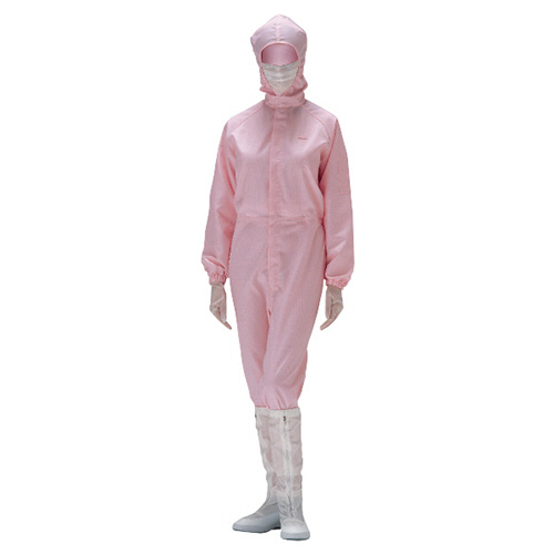 作業服 ｸﾘｰﾝｳｪｱ ﾌｰﾄﾞ一体型つなぎ服 C1550P ﾋﾟﾝｸ 4L 1着画像