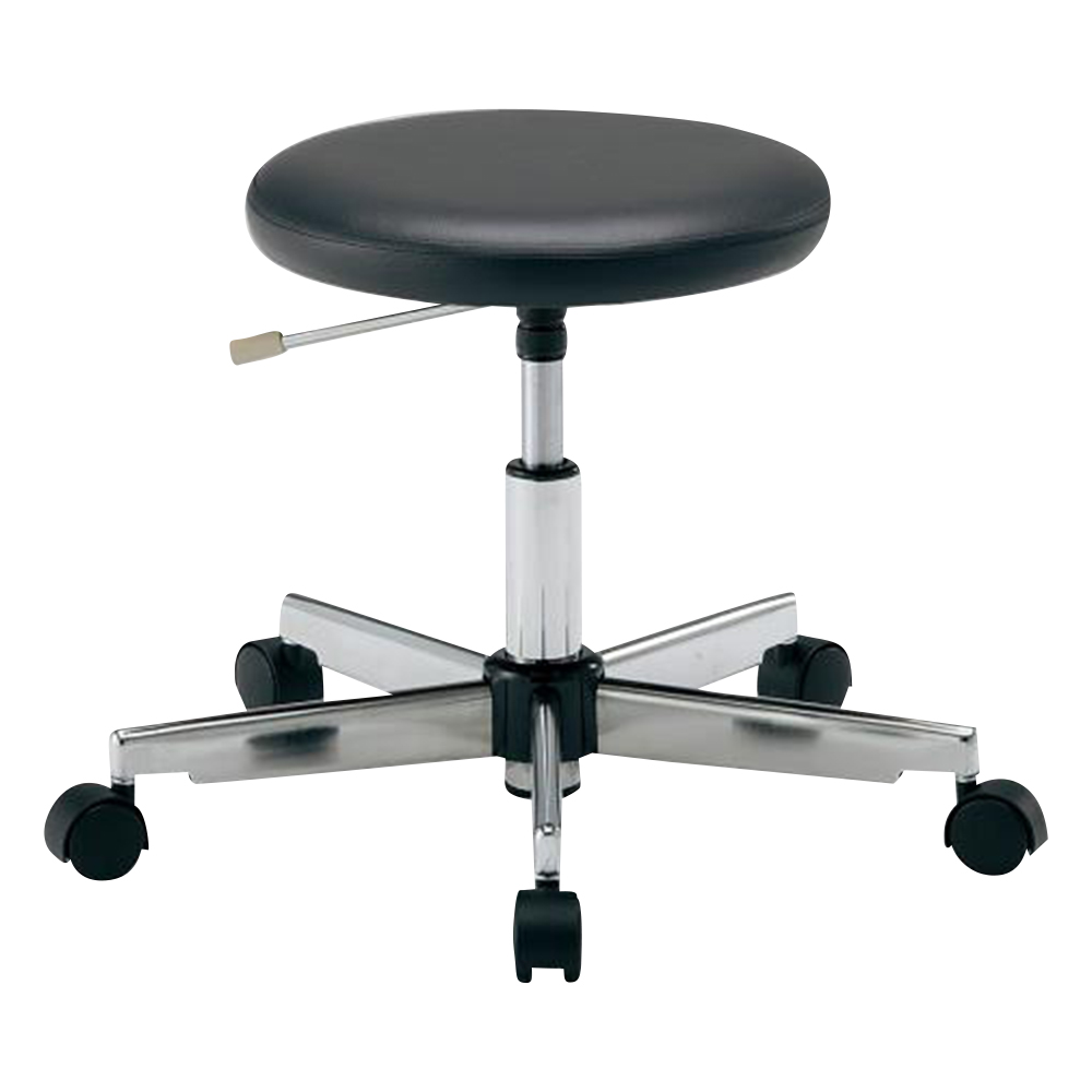 クリーンカラフルラウンドチェア（クラス100対応）　足掛リング無し　ブラック