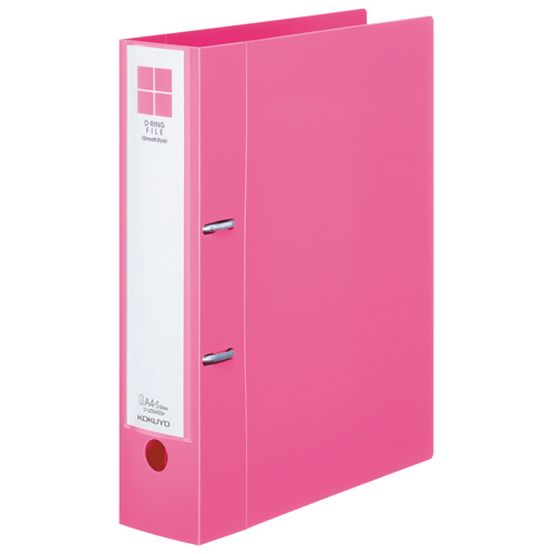 Dﾘﾝｸﾞﾌｧｲﾙ<ｽﾑｰｽｽﾀｲﾙ> A4ﾀﾃ 2穴 500枚収容 50mmとじ 背幅75mm ﾋﾟﾝｸ 1冊画像