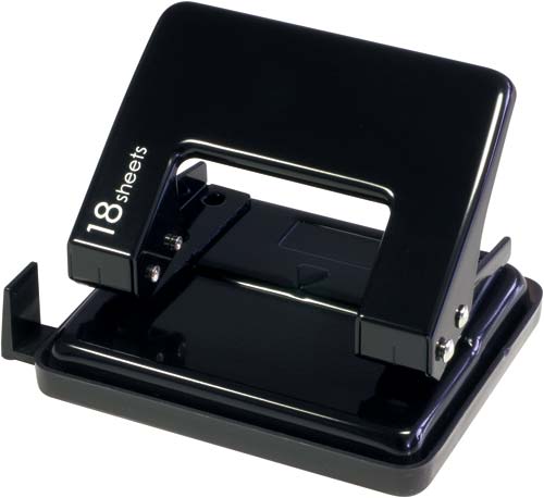 ２穴パンチ　１８枚穿孔　ブラック３個画像