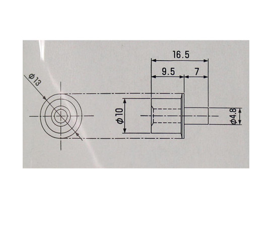 Mダボ　5mm　4個入 側面から撮影された4個入りのパッケージが並ぶ様子