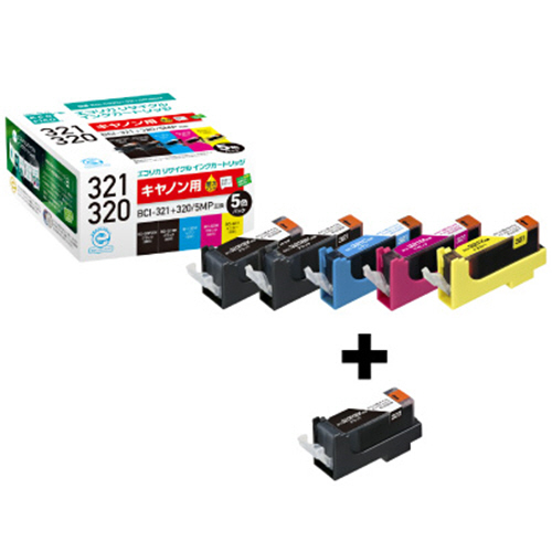 ﾘｻｲｸﾙｲﾝｸ [BCI-321+320/5MP+BCI-320PGBK互換] ECI-C3215P+BK 1箱(6個)画像