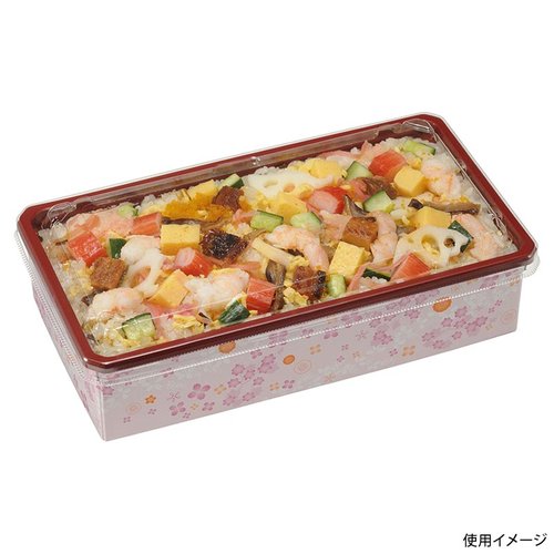 どんぶり容器 紙折FIT-302-1 内装 うるし赤 エフピコチューパ [ケース販売] 内装が赤い、蓋のないまま横に並べられた状態