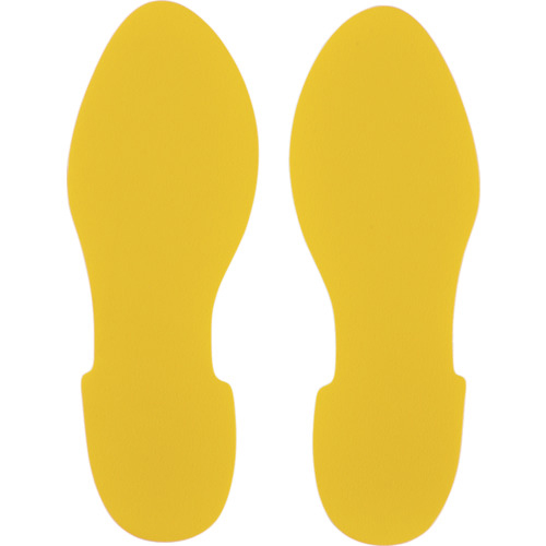 路面表示ｽﾃｯｶｰ 足型/黄 QCFT-Y 280×100mm 左右各1枚/計 1組(2枚)画像