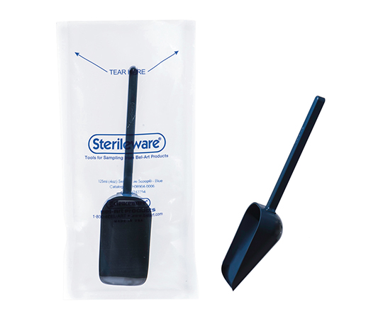 滅菌サンプリングスコップ 金属探知反応タイプ 125mL 1箱（100個入）画像