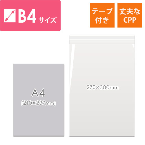 高強度で安心！重たい商品やかさばる商品の梱包に最適なB4サイズのCPP袋