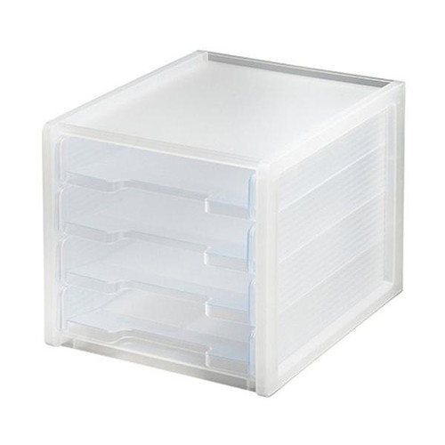 レタートレー A4 4段 半透明 squ＋ ナチュラ ソーフィス画像