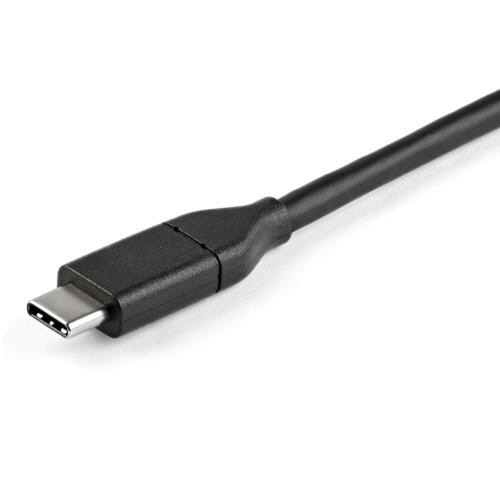 USB　TypeC-DisplayPort　1.2変換ケーブル　2m　ブラック　1本 ワイヤの接続端子が強調された状態