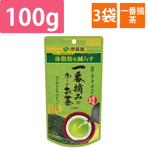 一番摘みおーいお茶1200かなやみどり100g×3画像