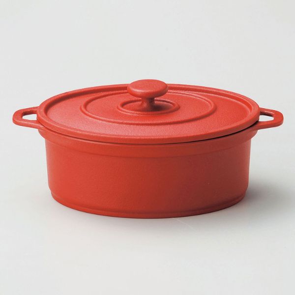鍋 M11-711 ミニココ オーバル(小) レッド マイン画像