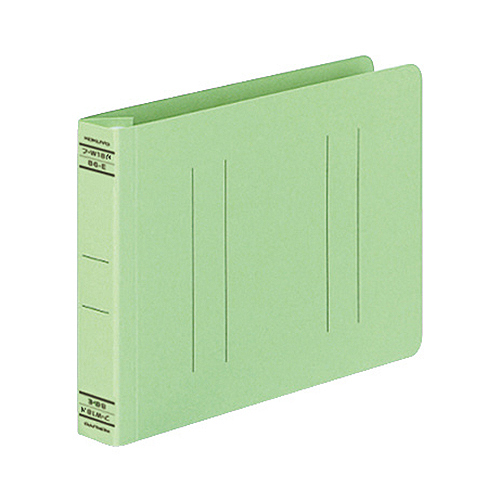 フラットファイルW(厚とじ) B6ヨコ 250枚収容 背幅28mm 緑 1セット(10冊)画像