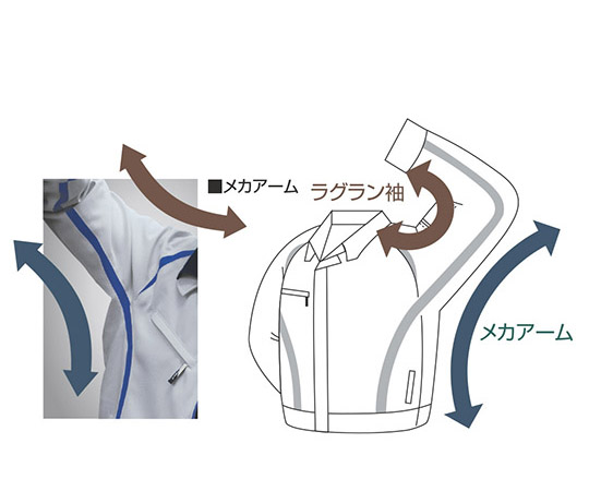 長袖ジャケット　シルバー×ロイヤルブルー 鮮やかなロイヤルブルーの衿が強調されたジャケットの側面