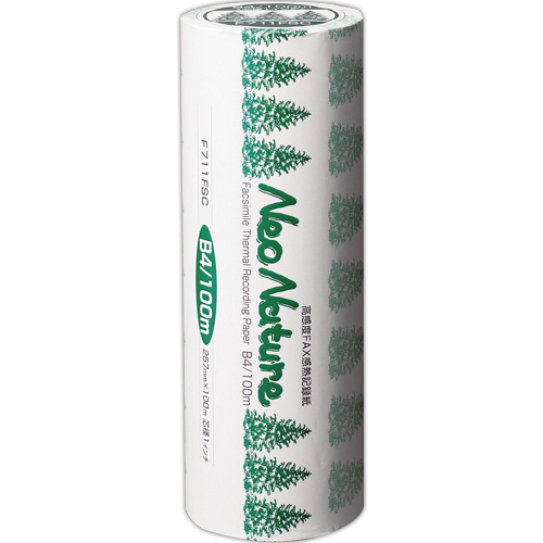 FSC認証感熱FAXﾛｰﾙ紙 Neo Nature B4 幅257mmx長100m芯内径1ｲﾝﾁ 表発色1本