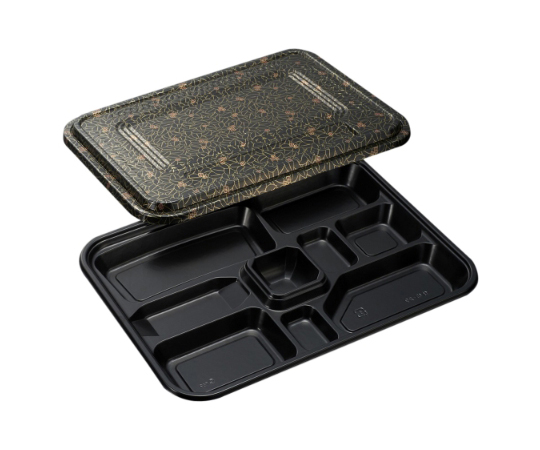 仕出弁当 仕出容器 HS 仕切-29 黒-花小舞 120枚画像