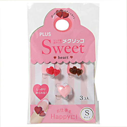 ﾒｸﾘｯｺ Sweet ﾊｰﾄ1 S ﾁｮｺ･ﾚｯﾄﾞ･ﾊﾟｰﾙﾛｰｽﾞ 1袋(3個:各色1個)画像