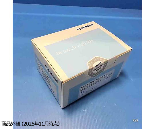 Eppendorf Safe-Lock Tubes, 0.5mL, Eppendorf Quality™, 500本 黄 横向きに並べられた透明なチューブが多数収められたパッケージ