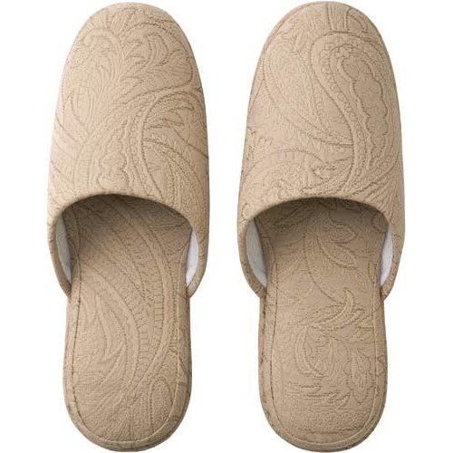 ペイズリー調スリッパ　ブラウン　５足入画像