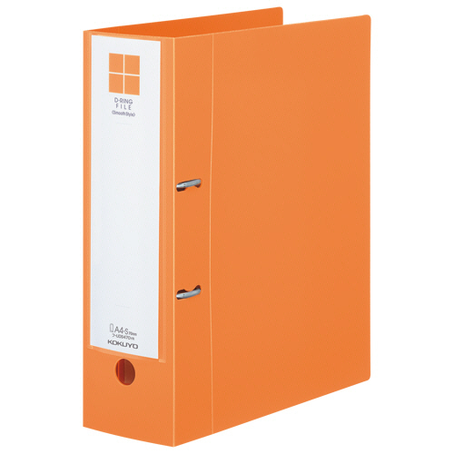 Dﾘﾝｸﾞﾌｧｲﾙ<ｽﾑｰｽｽﾀｲﾙ> A4ﾀﾃ 2穴 700枚収容 70mmとじ 背幅95mm ｵﾚﾝｼﾞ 1冊画像