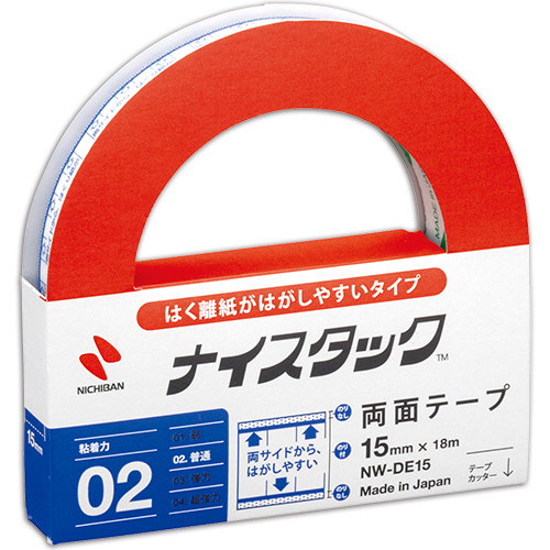 ﾅｲｽﾀｯｸ 両面ﾃｰﾌﾟ はくり紙がはがしやすいﾀｲﾌﾟ 大巻 15mm×18m 1巻画像
