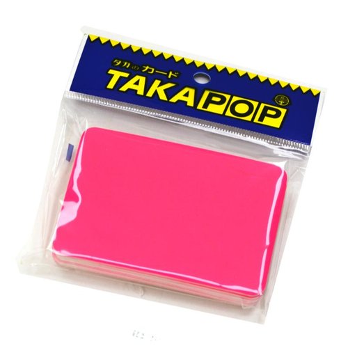 売場備品 14-3543 ケイコーカード 大 桃 30枚入り ササガワ 明るい桃色のパッケージが正面を向いている状態、上部には開封用の切れ目が見える。