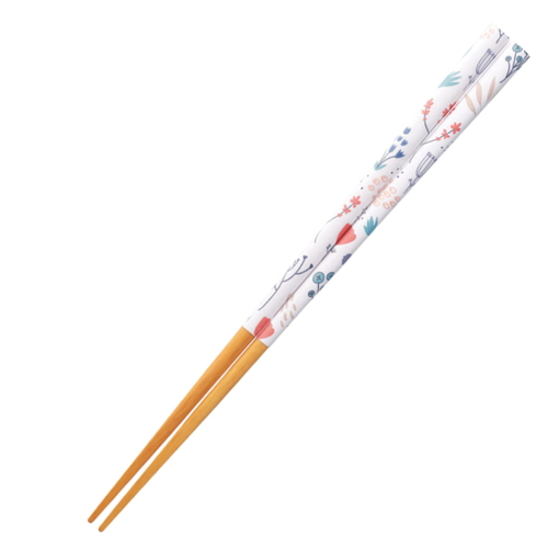 箸 23cm KAKEHASHI NATURA フラワーズ 先角 木製 天然木 リース画像