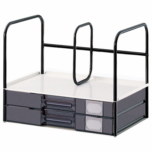 引出し付本立 W340×D243×H274mm 引出しA4ﾖｺ2段1列 1台画像