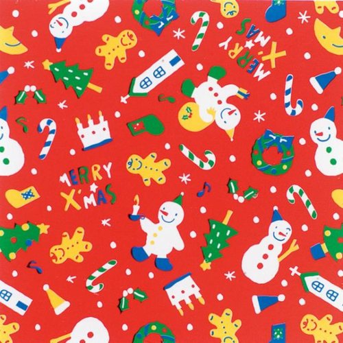 クリスマススノーマン 包装紙-2(50枚) ヘッズ画像