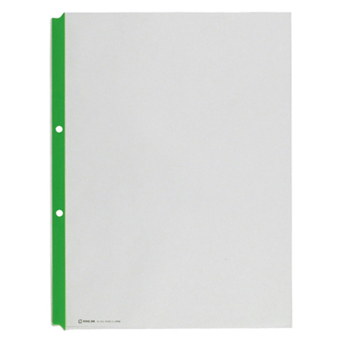ｶﾗｰｶﾞｰﾄﾞﾎﾟｹｯﾄ A4ﾀﾃ 2穴 緑 1ｾｯﾄ(100枚:10枚×10ﾊﾟｯｸ)画像