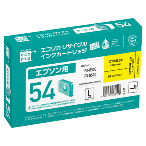 ﾘｻｲｸﾙｲﾝｸｶｰﾄﾘｯｼﾞ ｲｴﾛｰ(顔料) [ｴﾌﾟｿﾝ:ICY54L互換] ECI-E54L-Y 1個画像