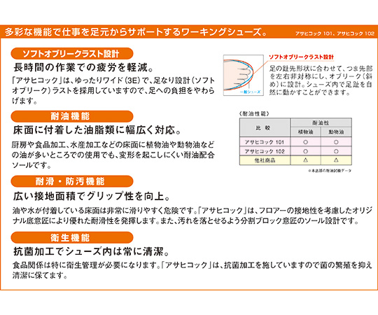 アサヒコック　ブラック　25.0cm 商品の側面が見える状態で、シンプルなデザインの外観が強調されている。
