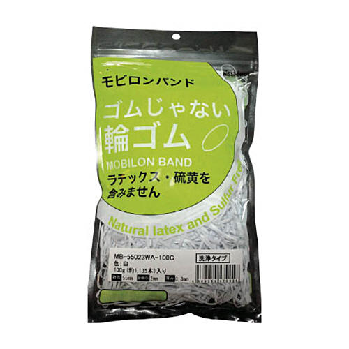 S日清紡 ﾓﾋﾞﾛﾝﾊﾞﾝﾄﾞ55×2×0.3白/洗浄ﾀｲﾌﾟ100g 1袋(1135本)画像