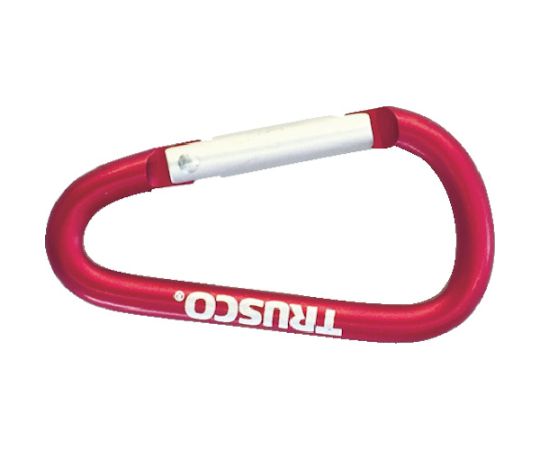 カラビナ　線径5mmX50mm　D型　レッド画像