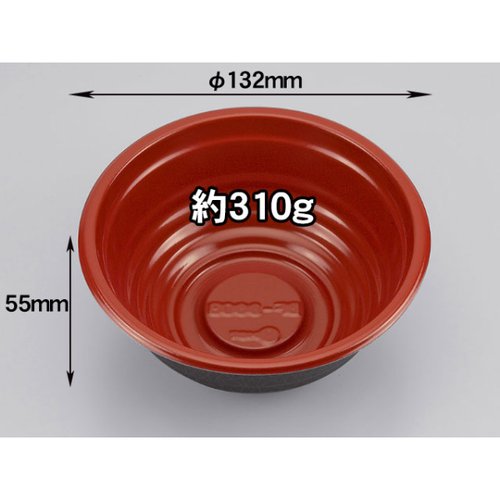どんぶり容器 BF-360-B錦本体 シーピー化成 透明な容器に盛り付けられた鮮やかな具材が見える状態