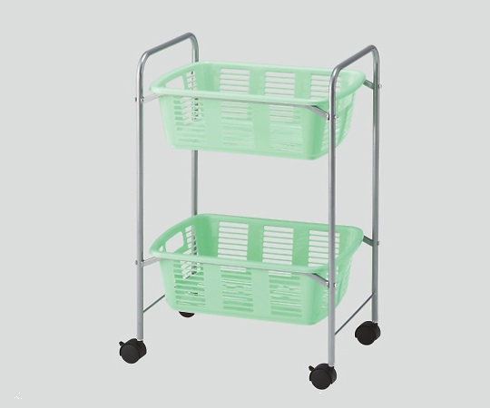 脱衣カゴワゴン・ラック2段式 マスカットグリーン キャスター有り画像