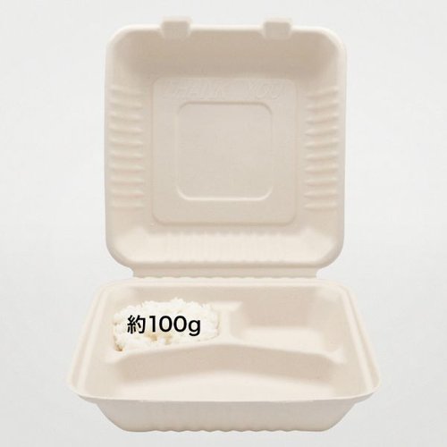 弁当容器 新BBランチ 230-230-3 パックスタイル 透明な容器に詰められたカラフルな食材が均等に配置された様子